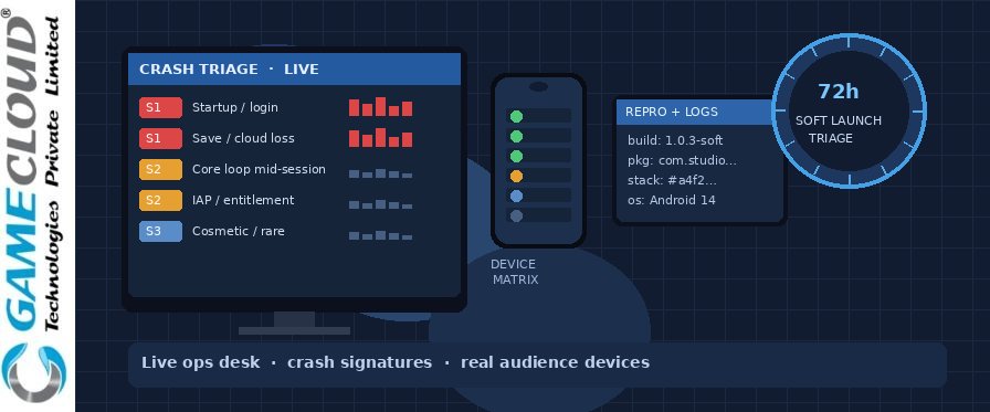 Soft-launch crash triage: what external QA should own in the first 72 hours