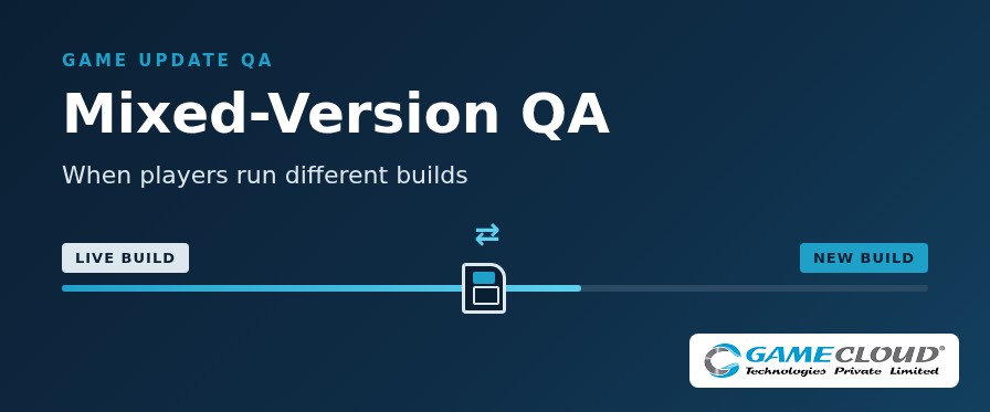 Two game build tags, old and new, sharing one save file icon across a rollout bar