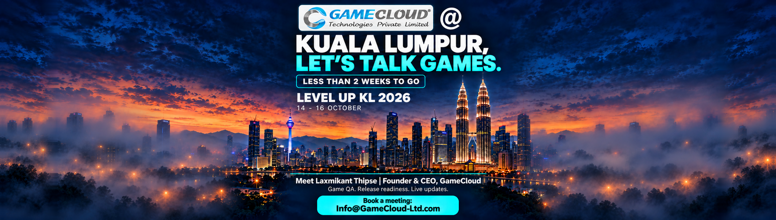 GameCloud at Level Up KL 2026, Kuala Lumpur, 14 to 16 October 2026. Let's talk games.